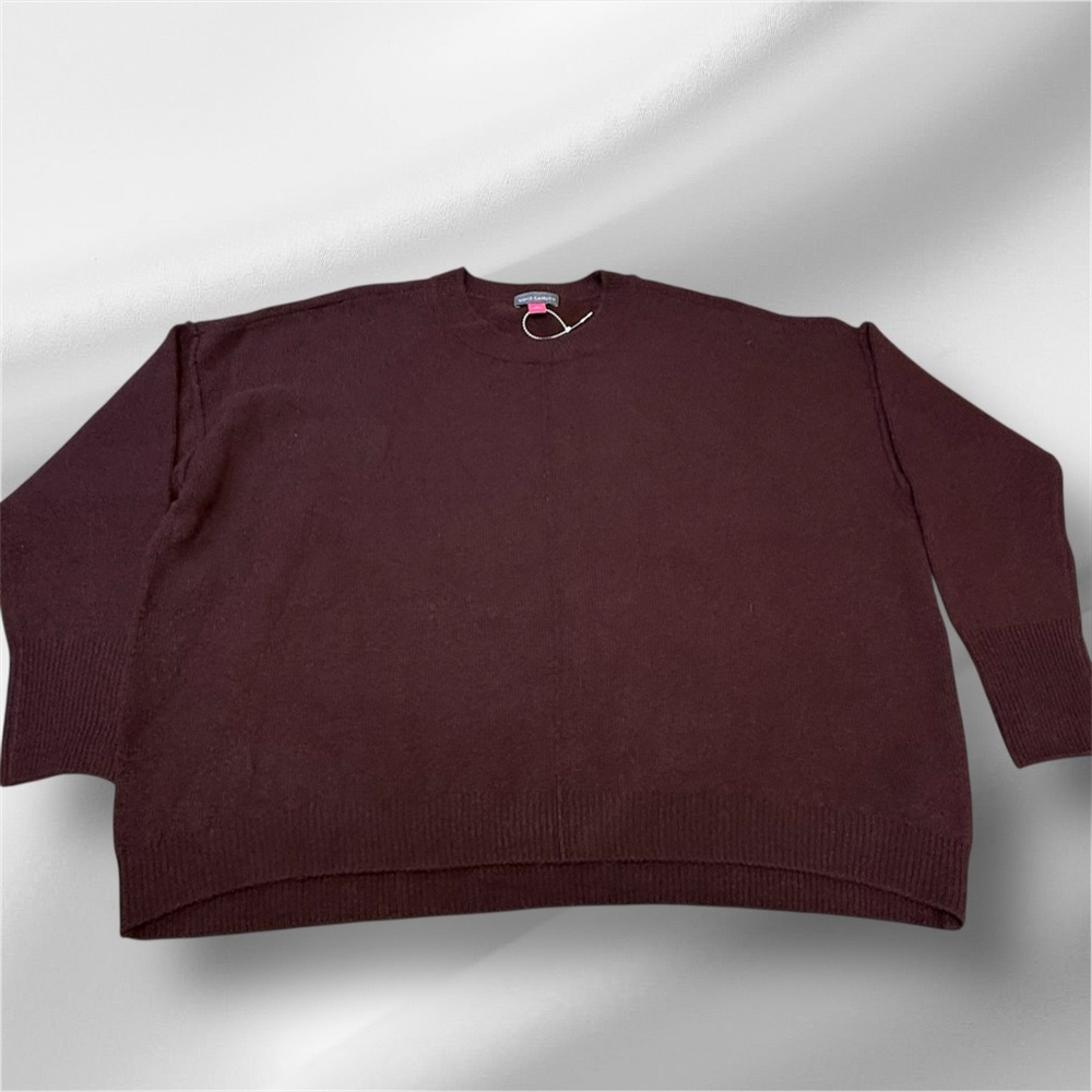 Vince Camuto Center Seam Crewneck Pullover Sweater Burgandy Size Large L